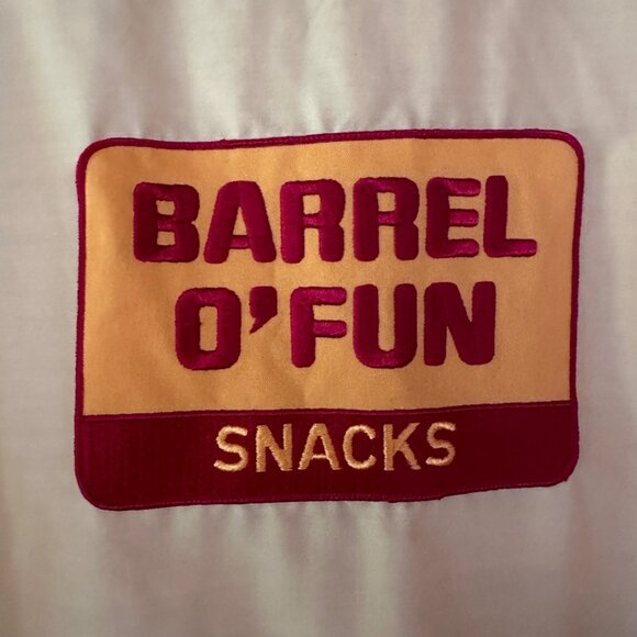 Barrel O Fun Snacks Shirt XXL Mustard Yellow Floyd Work Gear Streetwear Logo Ad - Picture 8 of 8